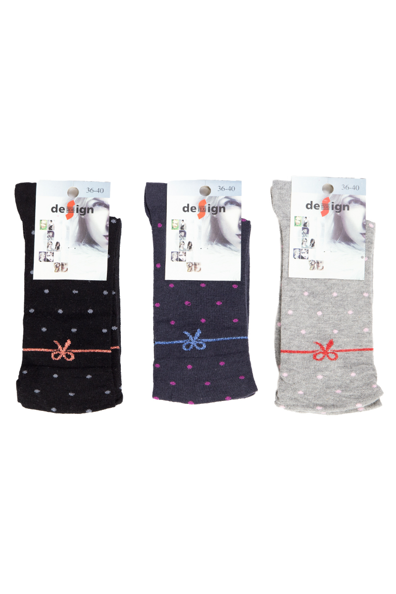 Γυναικείες Casual Κάλτσες Design BOW 3 ζευγάρια Βαμβακερές