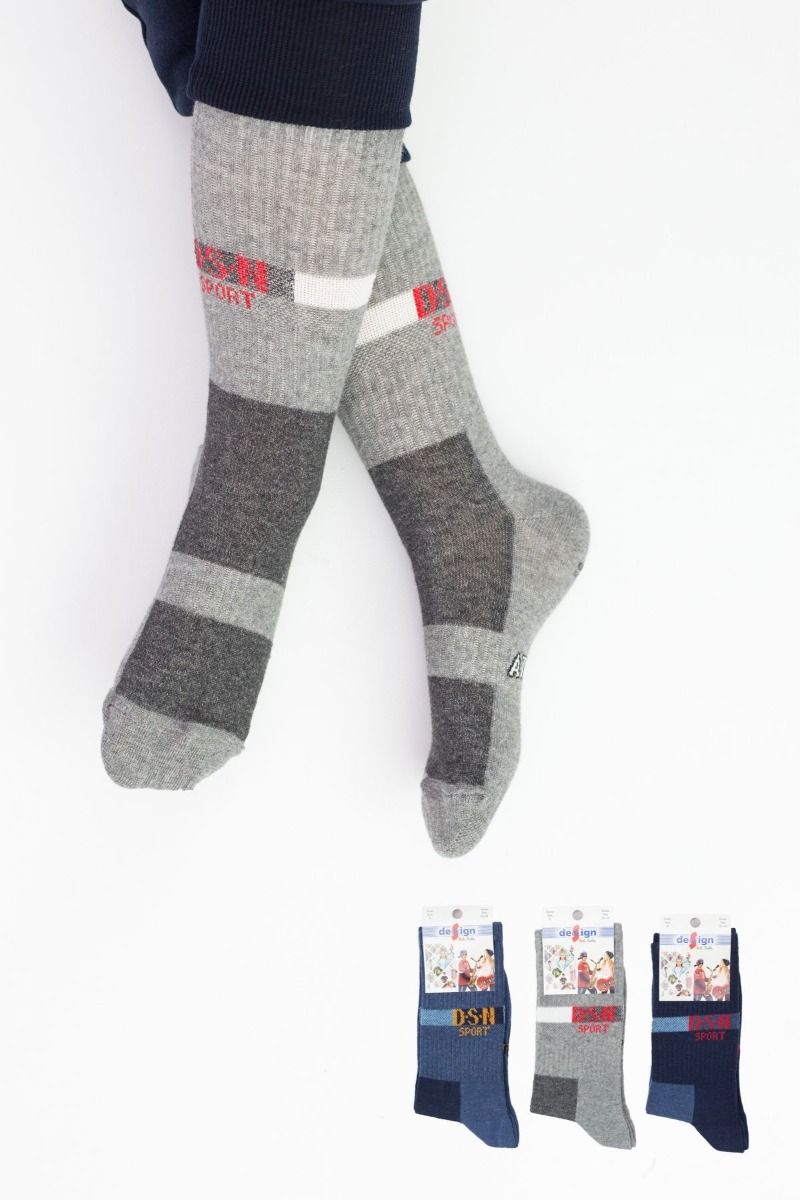 Αγορίστικες παιδικές κάλτσες 3 ζευγάρια αθλητικές με σχέδια