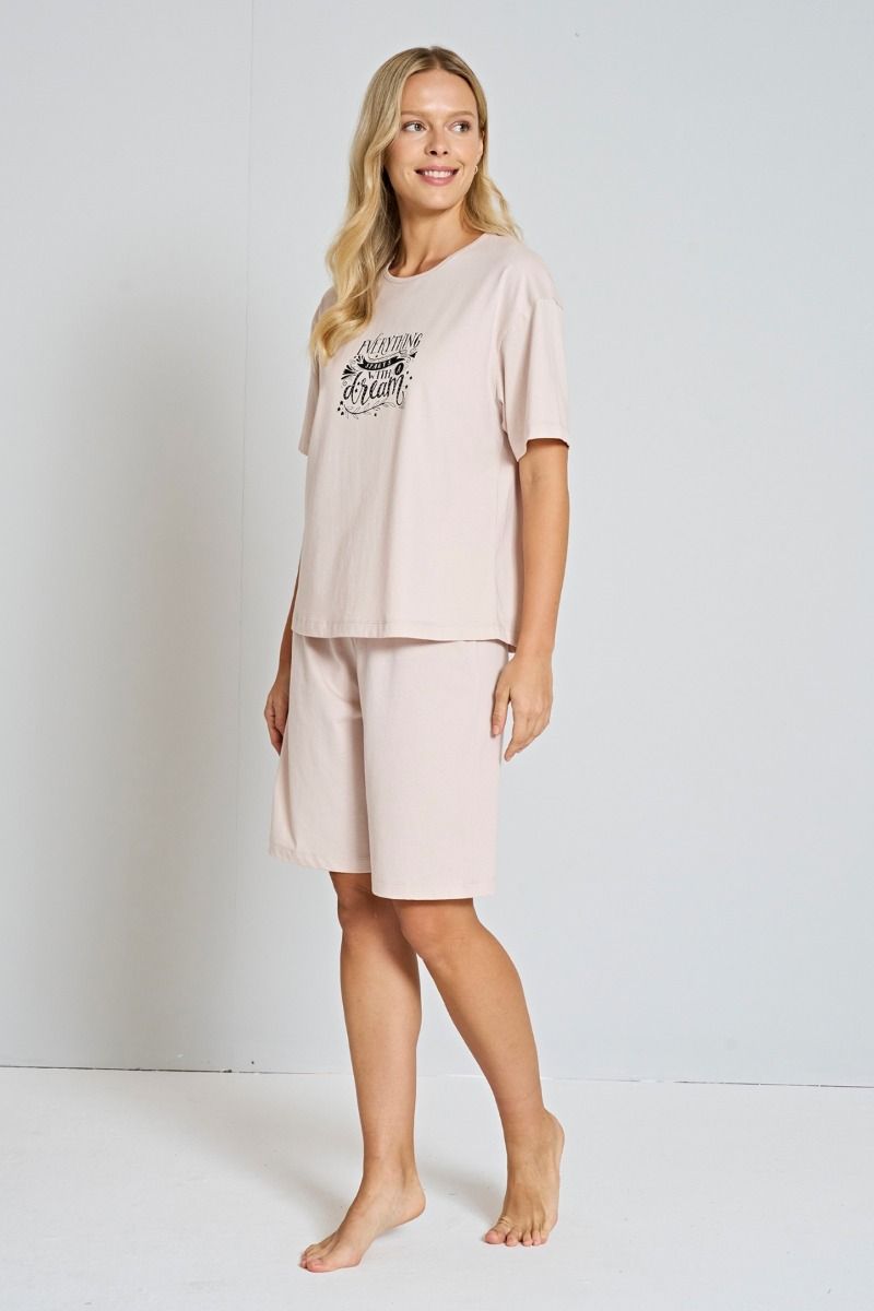 Γυναικεία Πιτζάμα Σορτσάκι "Pijadore"  Βαμβακερή με σχέδιο στο στήθος