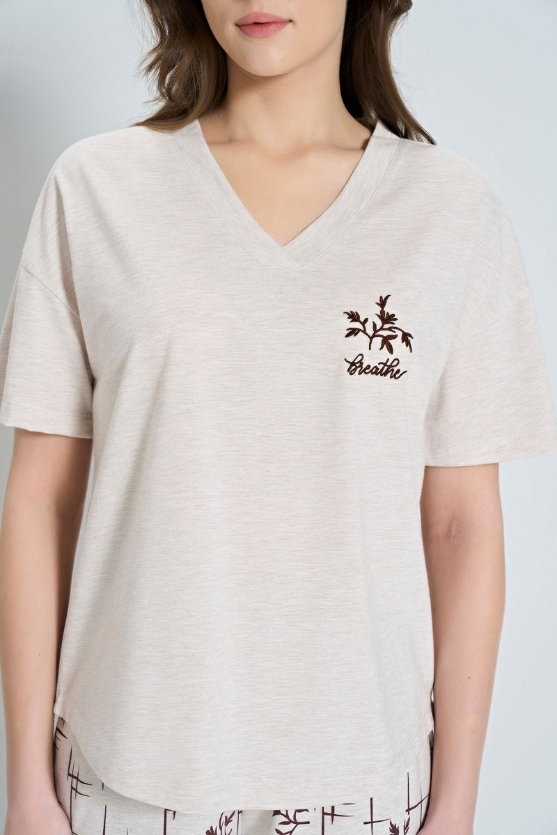 Γυναικεία Πιτζάμα Σορτσάκι "Pijadore" Βαμβακερή με σχέδιο λουλούδια