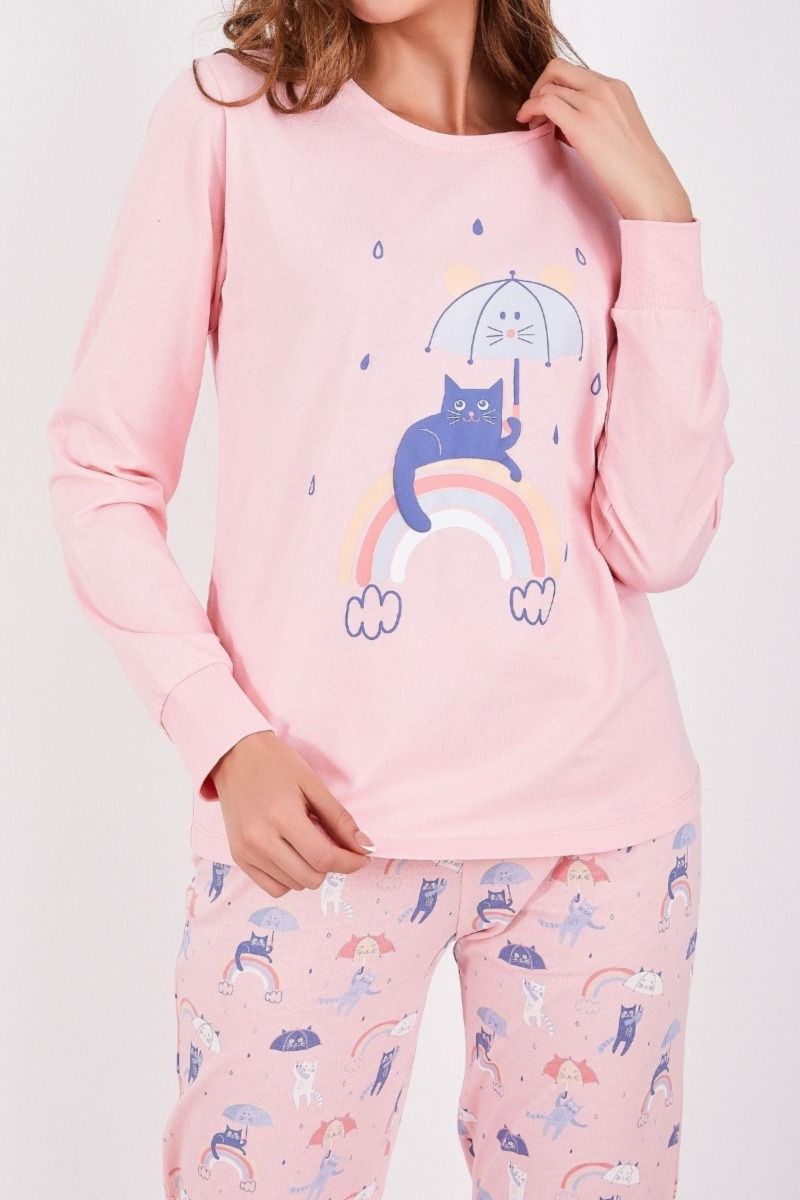 Πιτζάμα Μαμά και Κόρη "Roly Poly" RAINBOW CAT