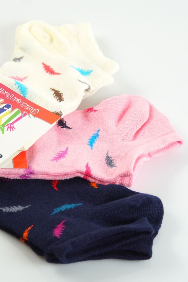 Κοριτσίστικες Παιδικές κάλτσες 3 ζευγάρια με φτερά