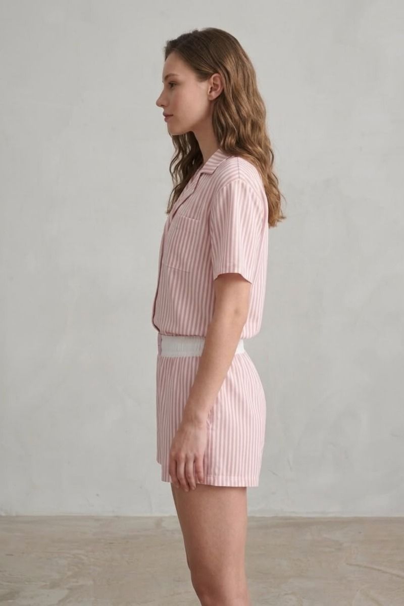 Γυναικεία Πιτζάμα με Σορτσάκι "Ipektenim" STRIPES PINK