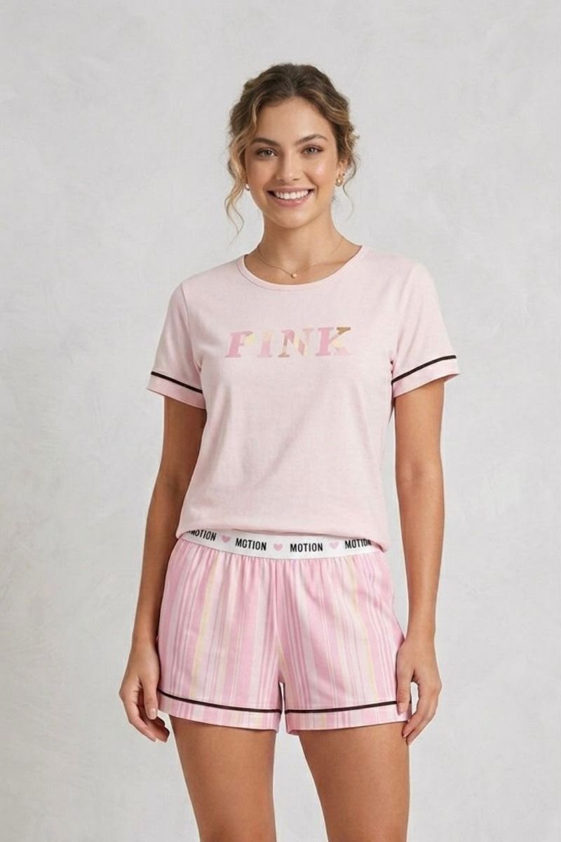 Γυναικεία Πιτζάμα με Σορτσάκι "Ipektenim" PINK