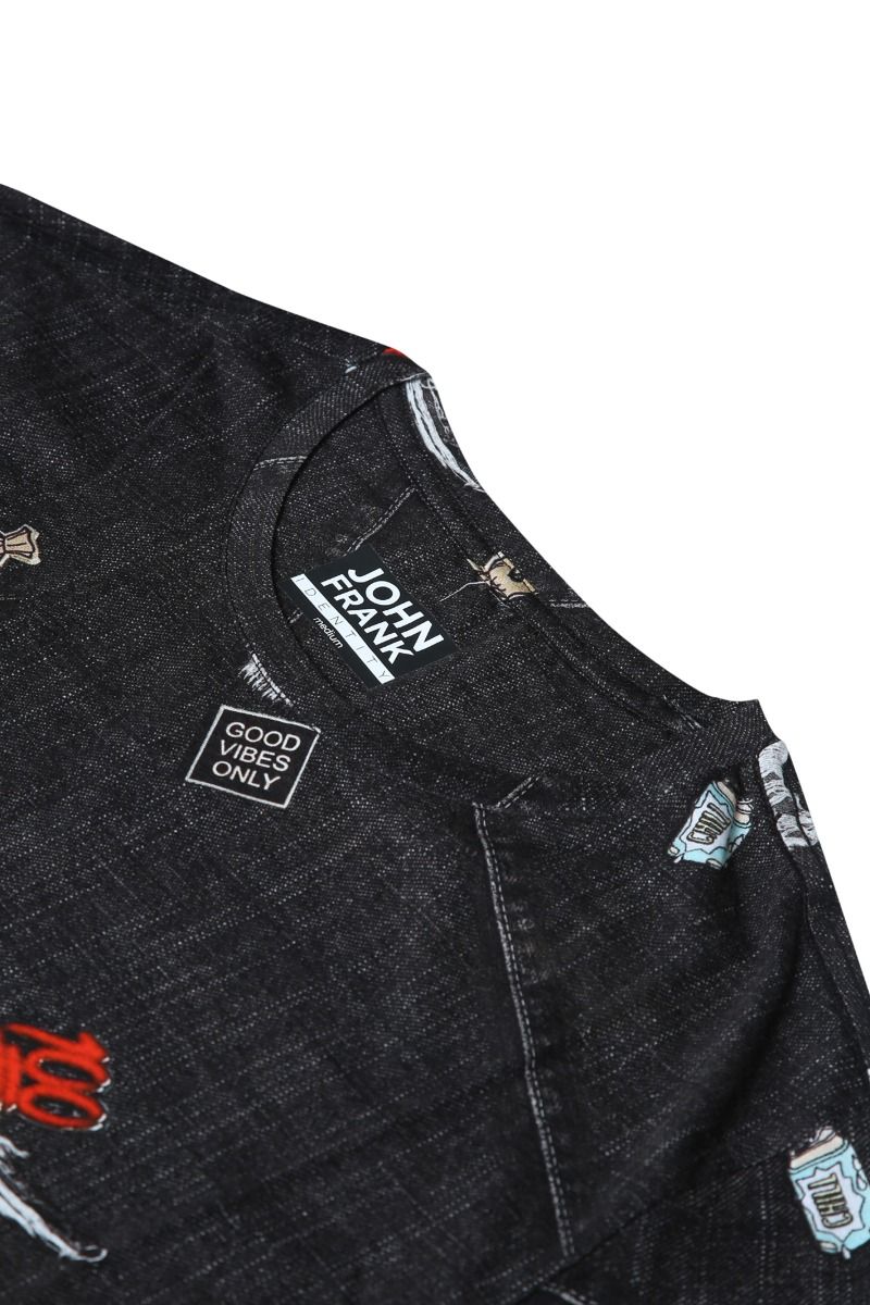 T-Shirt John Frank "RIPPED BLACK"