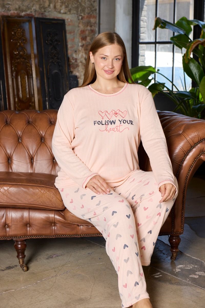 Πιτζάμα Plus Size "Modalove" FOLLOW YOUR HEART