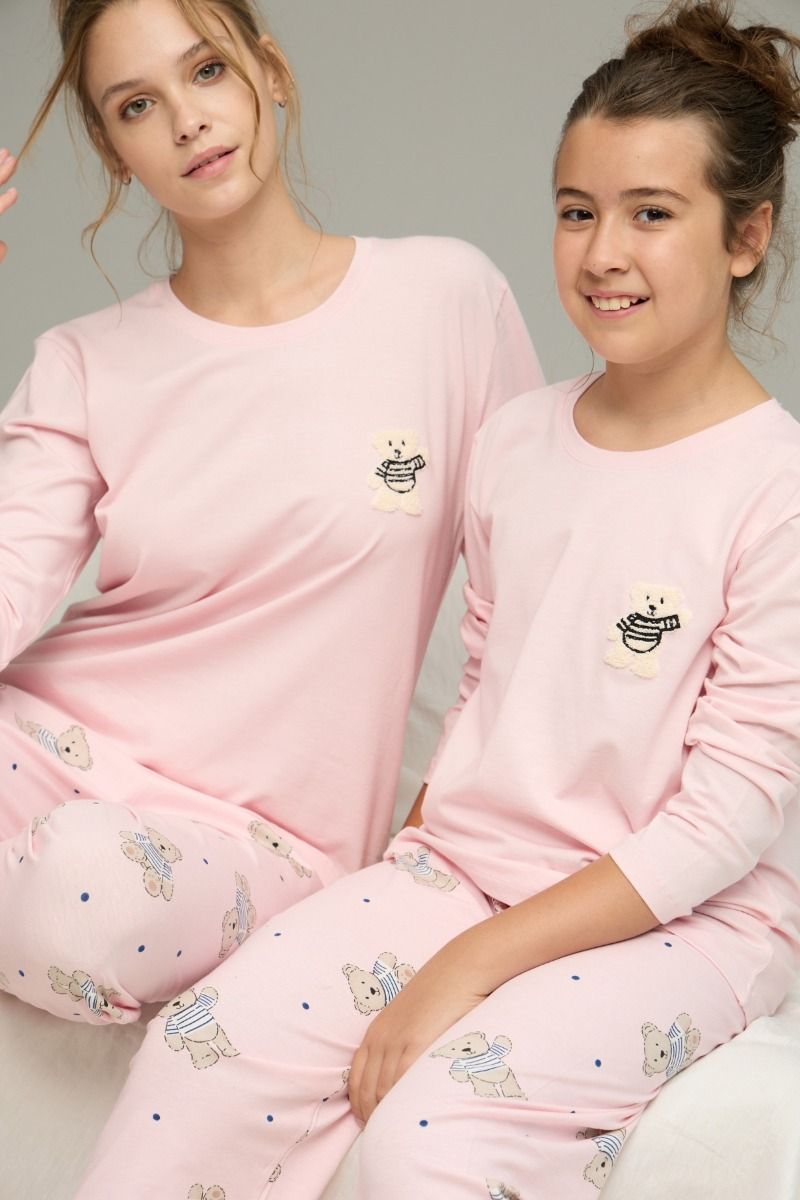 Πιτζάμα Μαμά και Κόρη "Sexen" PINK TEDDY
