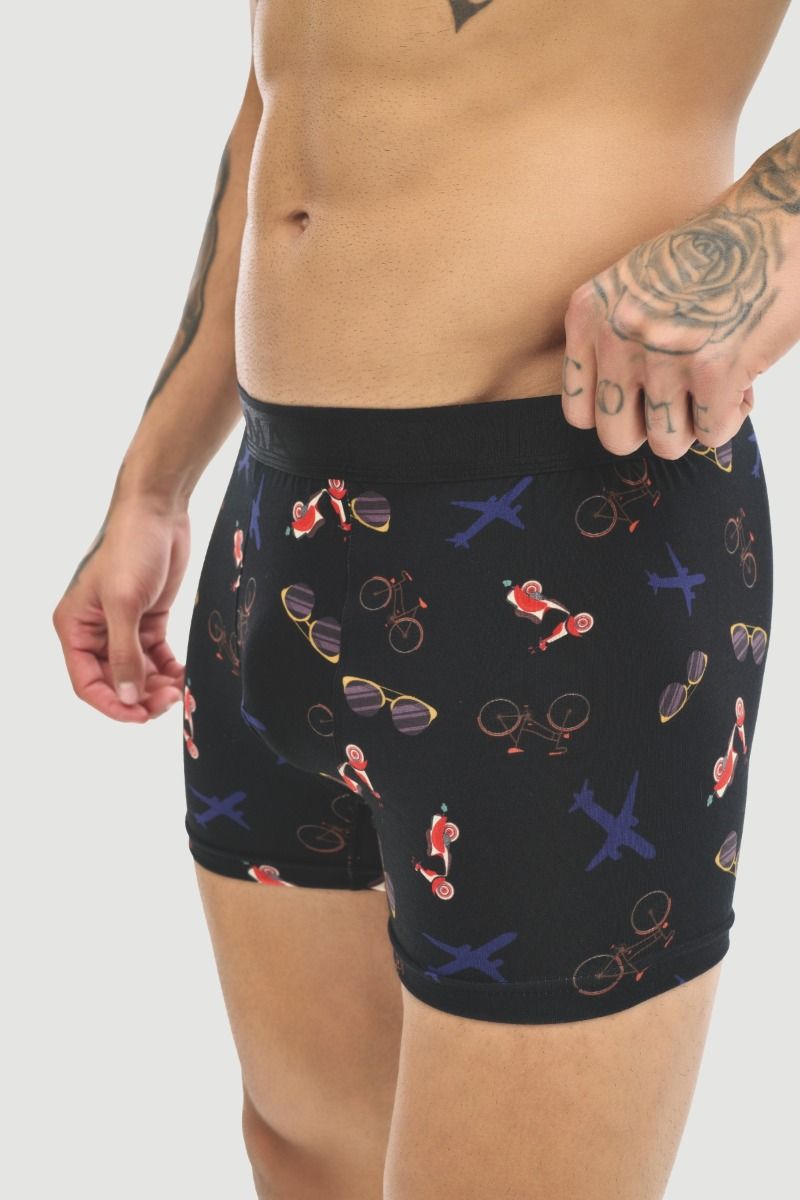 Ανδρικό εσώρουχο Boxer "SOMA" βαμβακερό με σχέδια ποδήλατα μηχανές