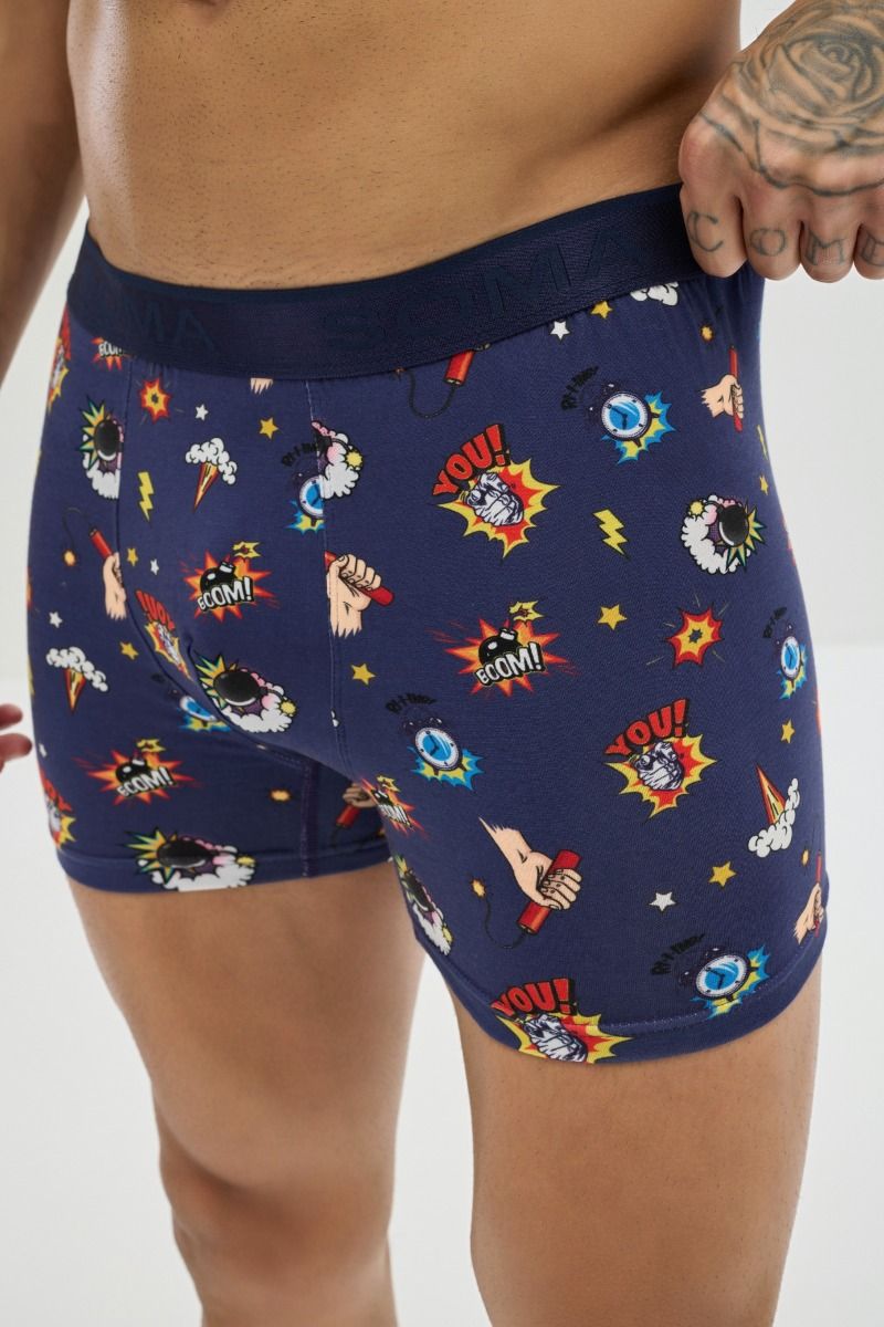 Ανδρικό εσώρουχο Boxer "SOMA" βαμβακερό με σχέδια pop art