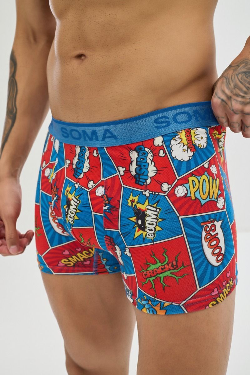 Ανδρικό εσώρουχο Boxer "SOMA" βαμβακερό pop art σχέδια