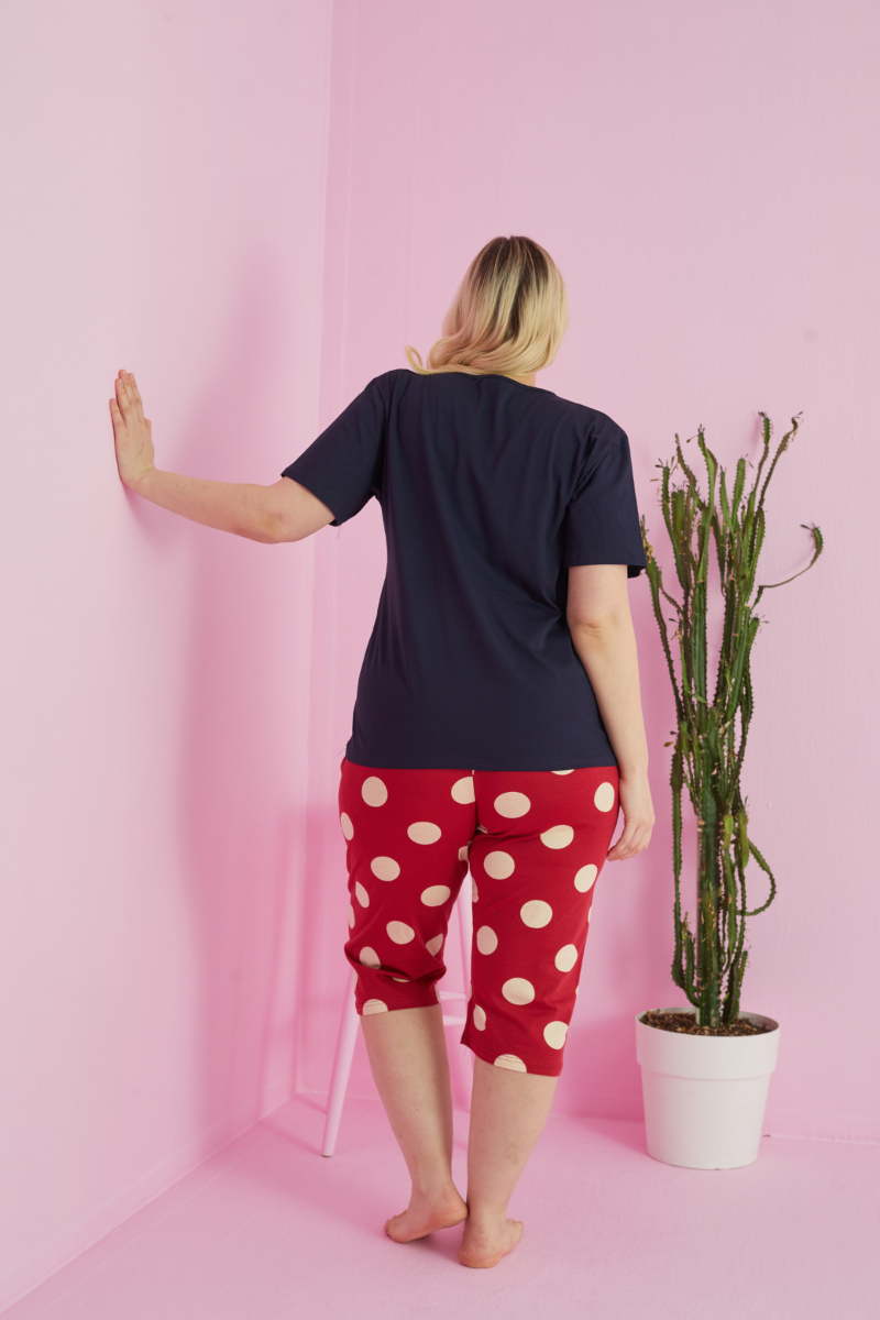 Γυναικεία Καλοκαιρινή Πιτζάμα Plus Size Κάπρι Sexen READER