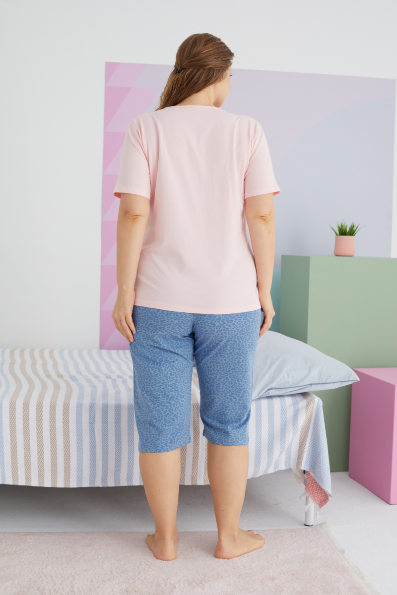 Πιτζάμα Plus Size Κάπρι "Sexen" BLUE HEART