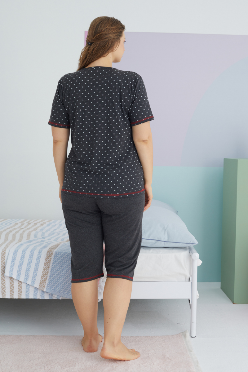 Γυναικεία Καλοκαιρινή Πιτζάμα Plus Size Κάπρι Sexen DOT HEART