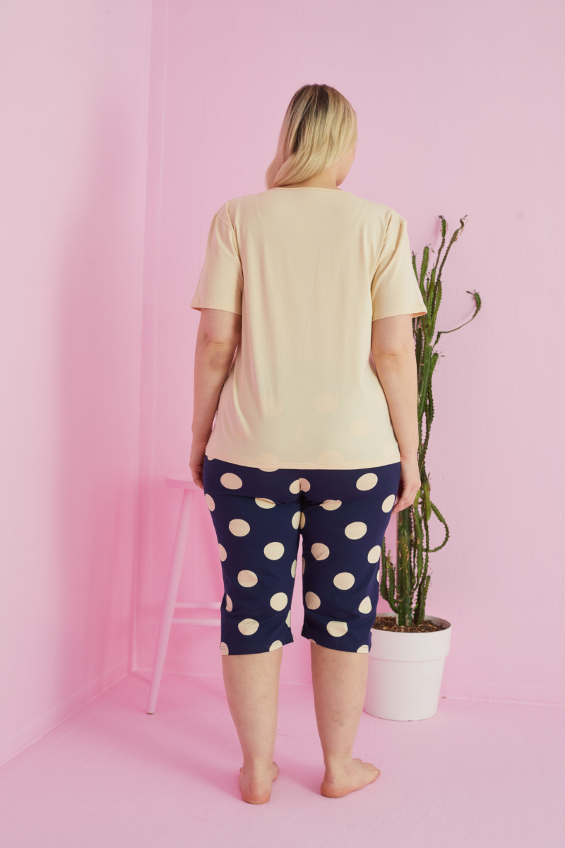 Γυναικεία Καλοκαιρινή Πιτζάμα Plus Size Κάπρι Sexen IT'S TEDDY