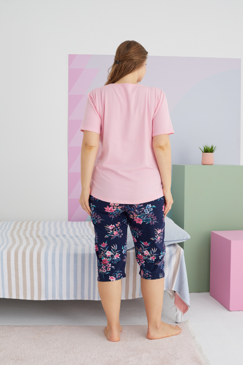 Γυναικεία καλοκαιρινή Πιτζάμα Plus Size Κάπρι Sexen BLOOM