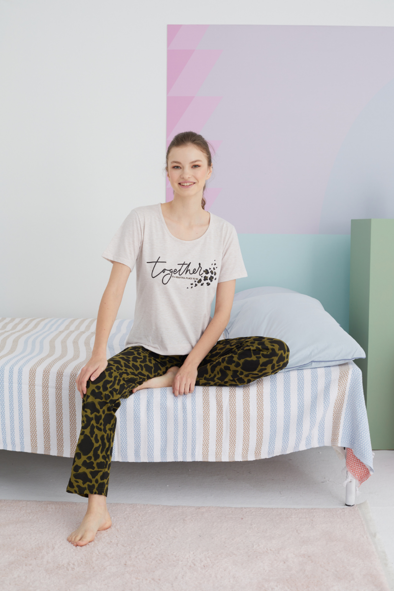 Γυναικεία καλοκαιρινή κοντομάνικη Πιτζάμα Sexen TOGETHER Βαμβακερή