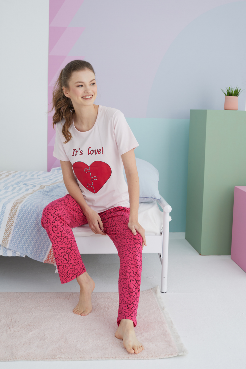 Γυναικεία Καλοκαιρινή Πιτζάμα Sexen IT'S LOVE Βαμβακερή
