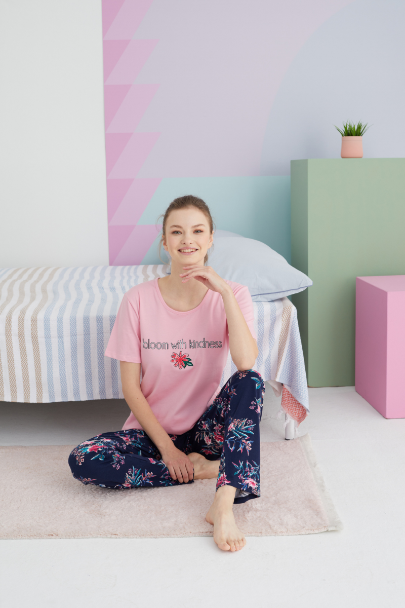 Γυναικεία Καλοκαιρινή Κοντομάνικι Πιτζάμα Sexen KINDNESS Βαμβακερή