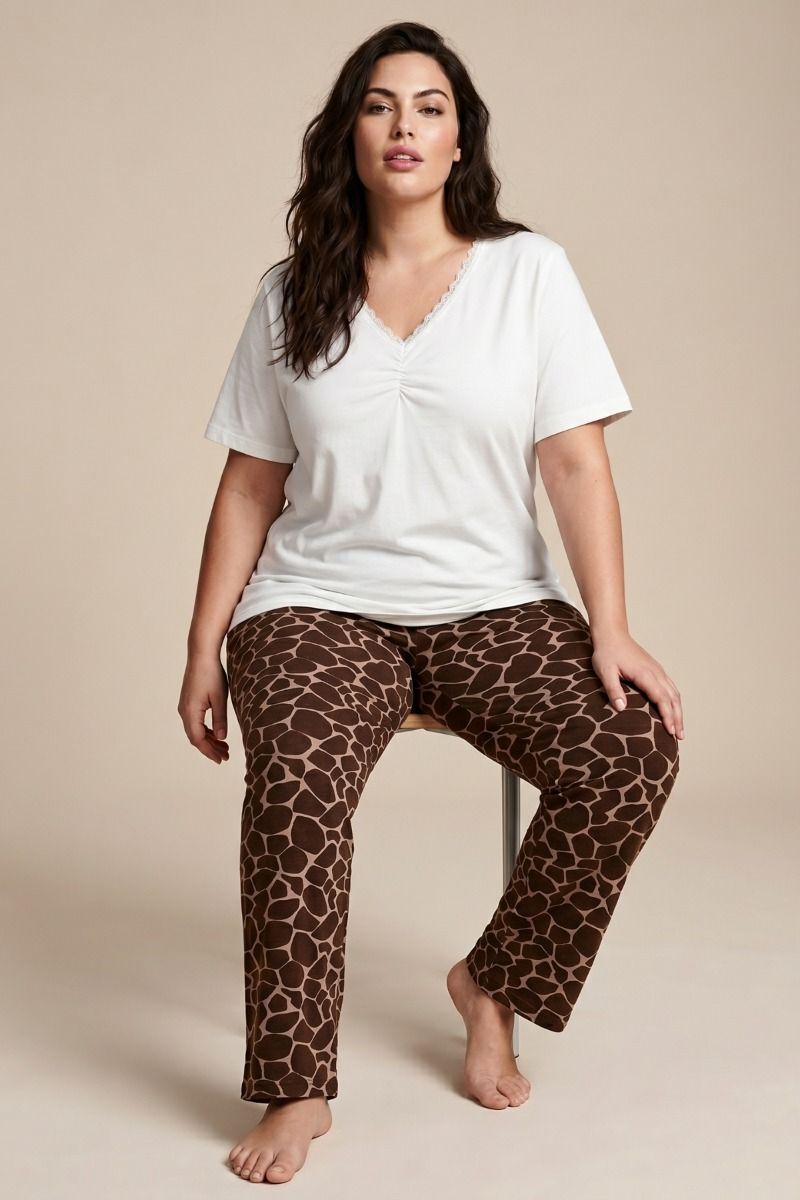 Γυναικεία Πιτζάμα Plus Size "Siyah Inci" NINA II