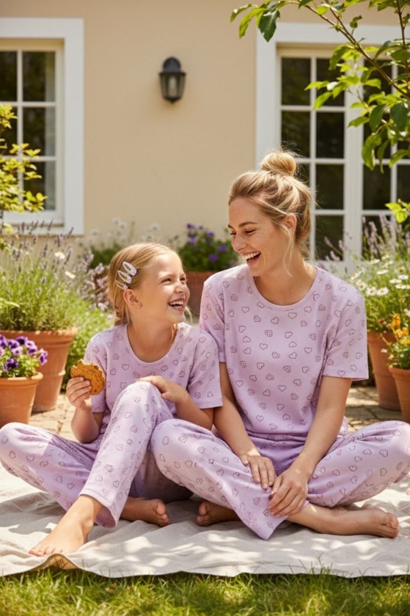 Πιτζάμα Μαμά και Κόρη "Siyah Inci" MALENA V