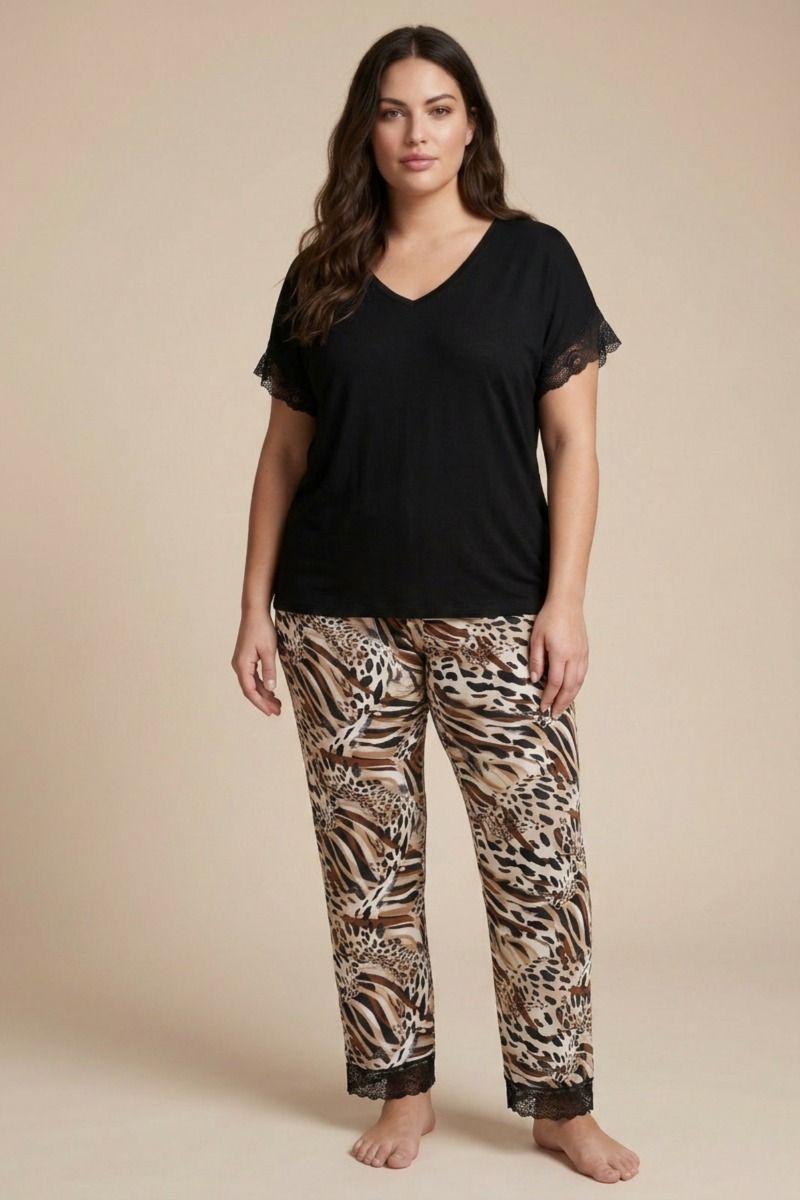 Γυναικεία Πιτζάμα Plus Size "Siyah Inci" VERA
