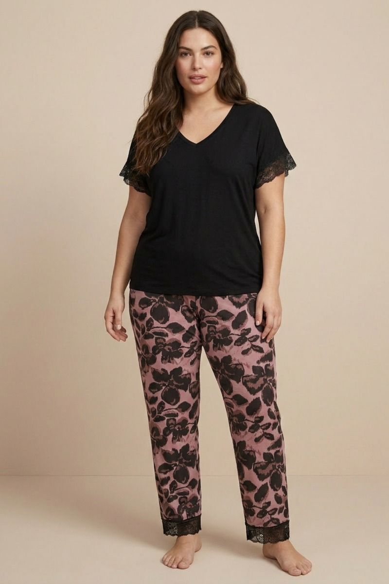 Γυναικεία Πιτζάμα Plus Size "Siyah Inci" VERA III