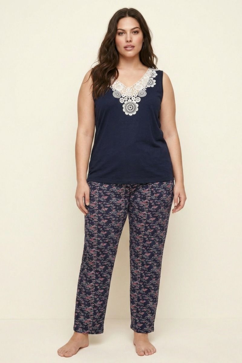 Γυναικεία Πιτζάμα Plus Size "Siyah Inci" VIKKIE