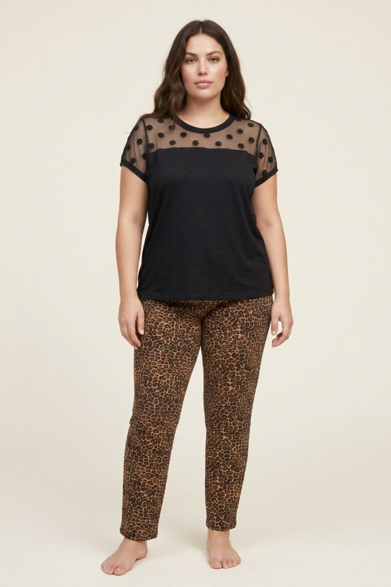 Γυναικεία Πιτζάμα Plus Size "Siyah Inci" ELSA