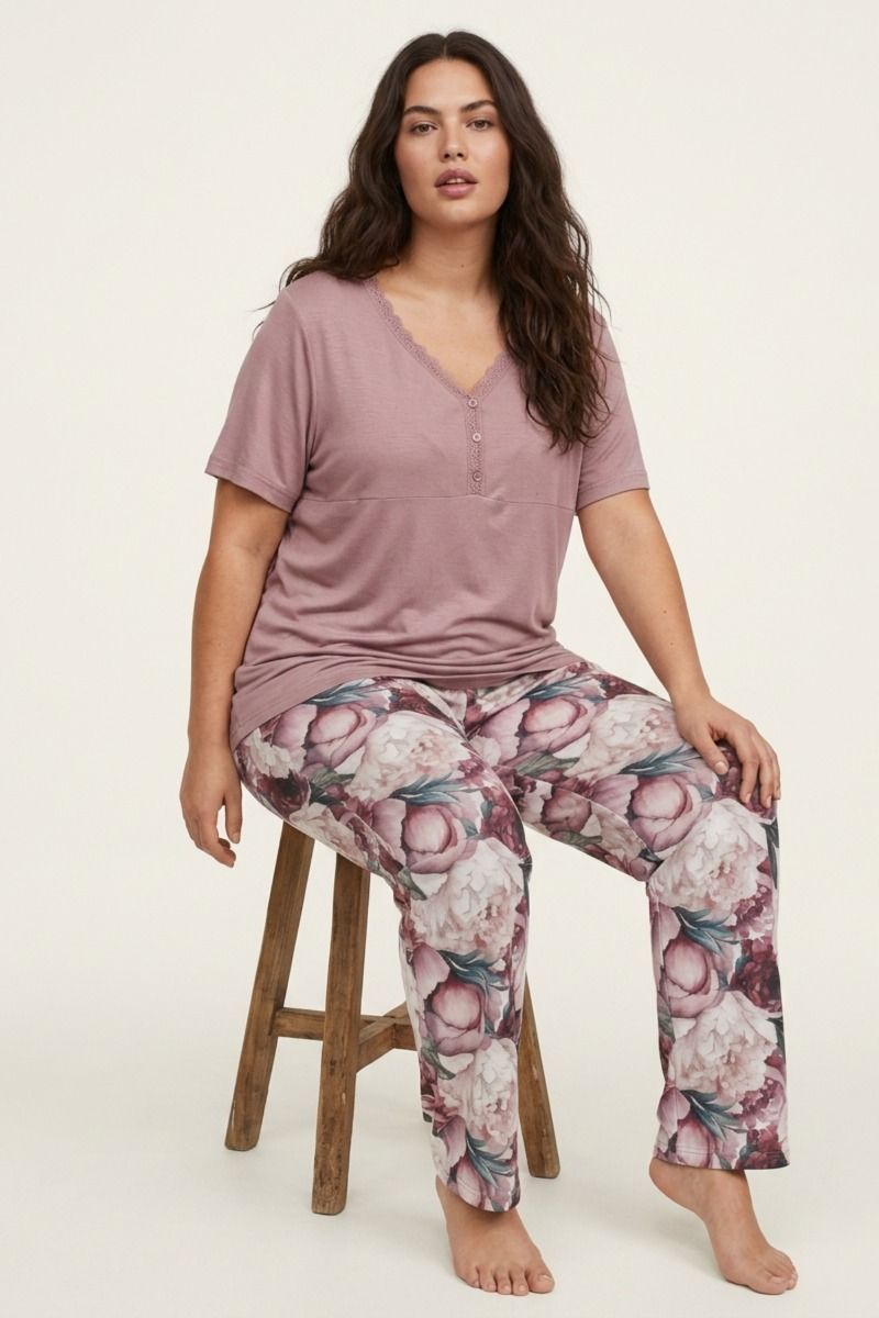 Γυναικεία Πιτζάμα Plus Size "Siyah Inci" EMMA
