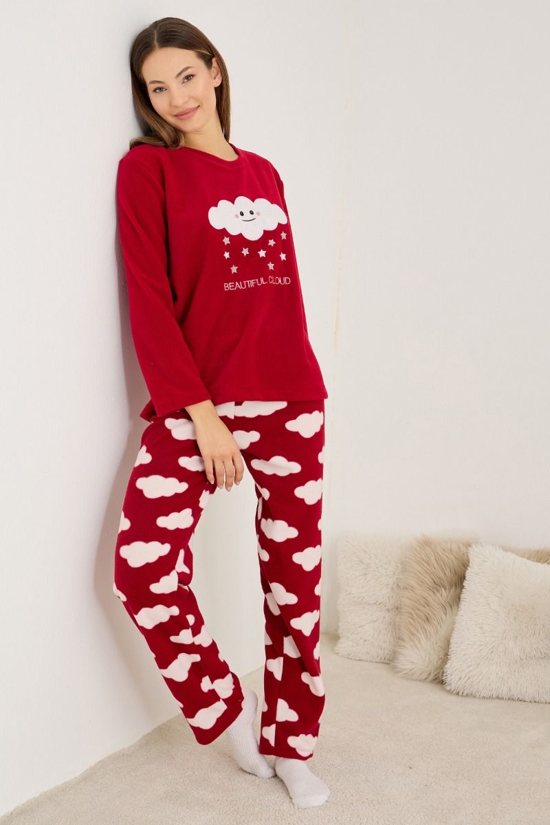 Γυναικεία Πιτζάμα Fleece "Siyah Inci" CLOUD