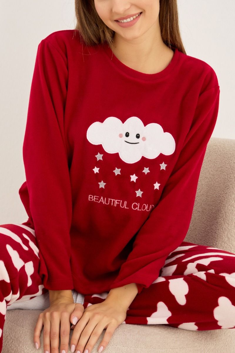 Γυναικεία Πιτζάμα Fleece "Siyah Inci" CLOUD