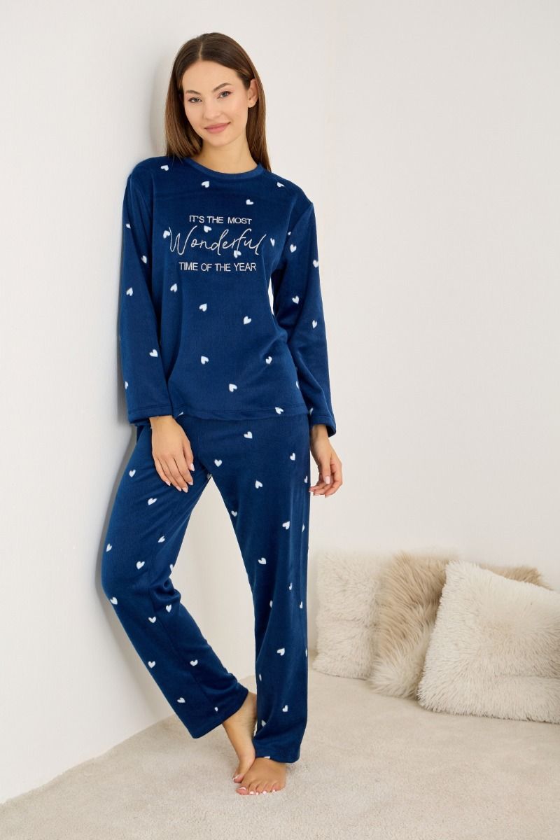 Γυναικεία Πιτζάμα Fleece "Siyah Inci" WONDERFUL TIME