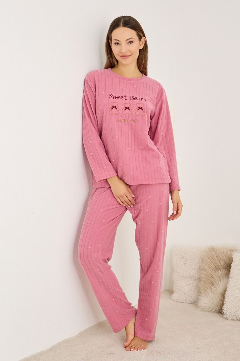 Γυναικεία Πιτζάμα Fleece "Siyah Inci" SWEET BEARS