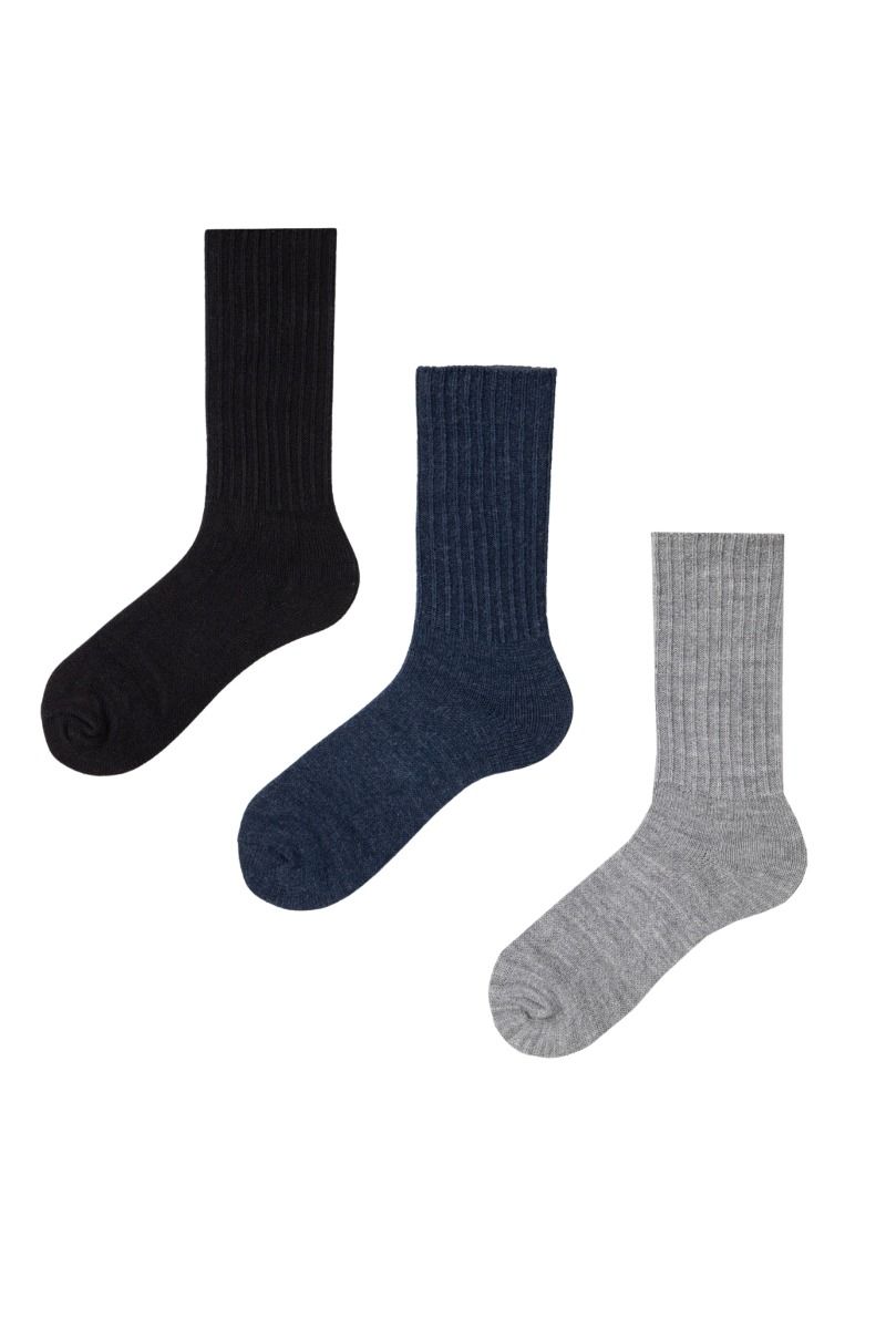 Γυναικείες Μάλλινες Κάλτσες γκρι μπλε μαύρο χρώμα ψηλες μονόχρωμες