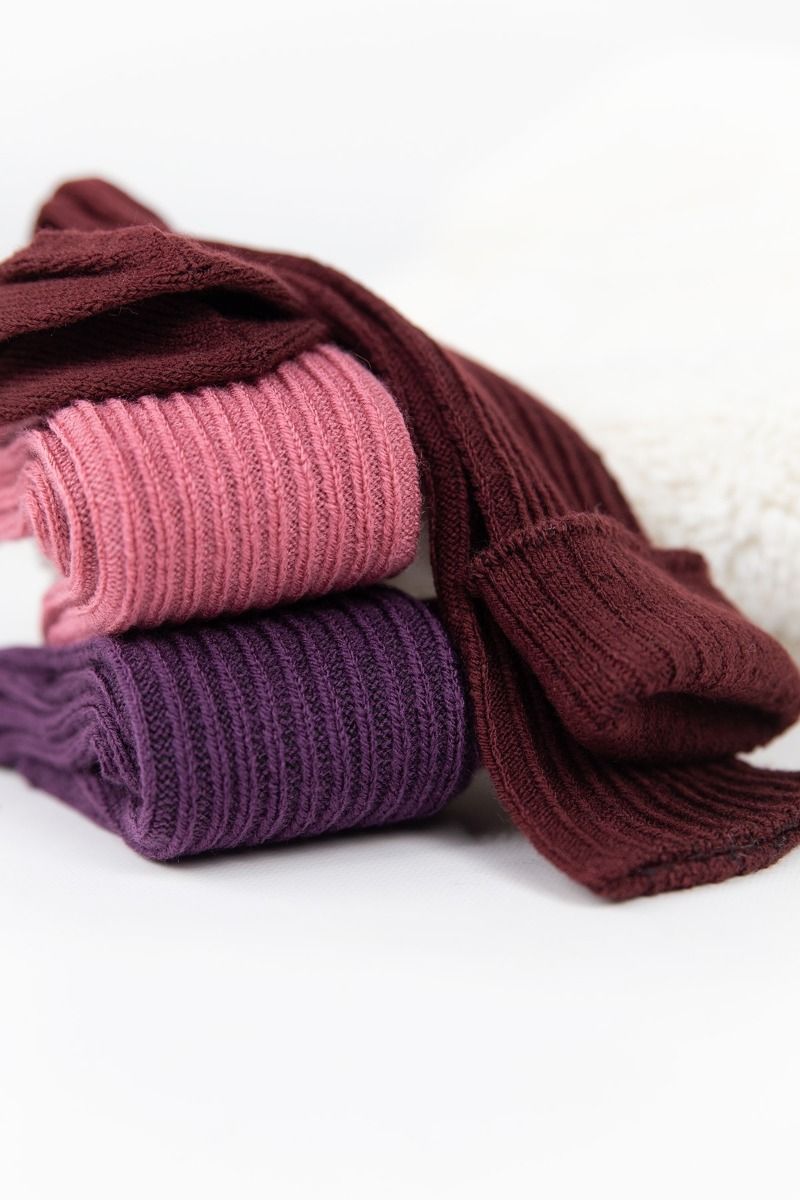 Γυναικείες Μάλλινες Κάλτσες ροζ μοβ μπορντο χρώμα ψηλες μονόχρωμες