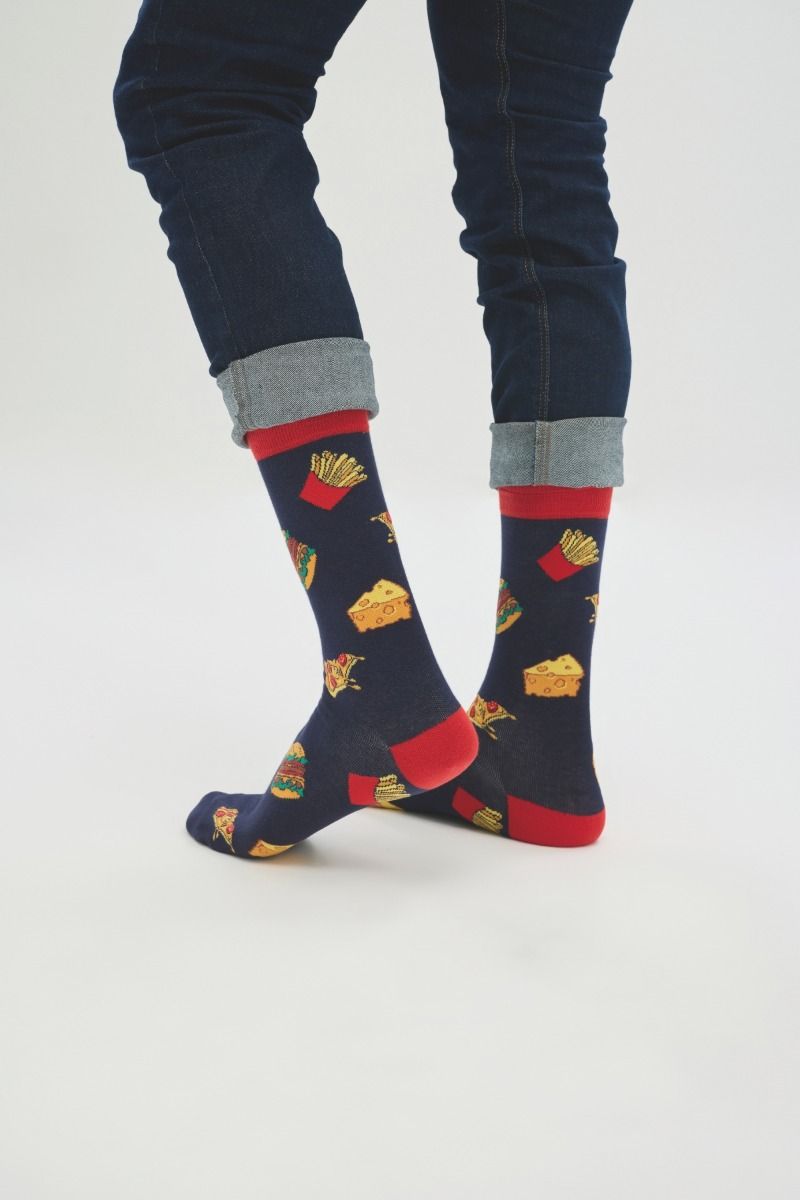 Ανδρικές Fashion Κάλτσες SOMA Βαμβακερές μπλε κόκκινο και σχέδια