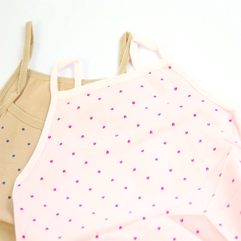 Κοριτσίστικα παιδικά βαμβακερά φανελάκια τιραντάκι δύο χρώματα ροζ καφέ