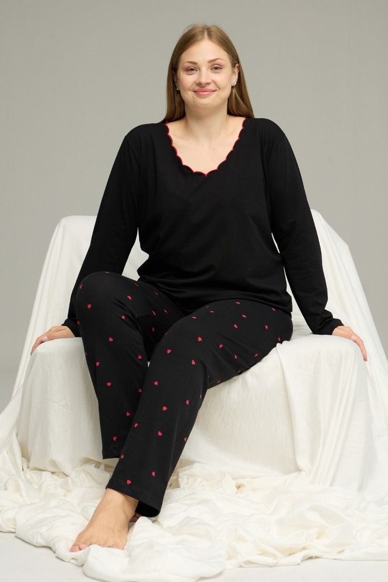 Πιτζάμα Plus Size "Sexen" ALINA RED