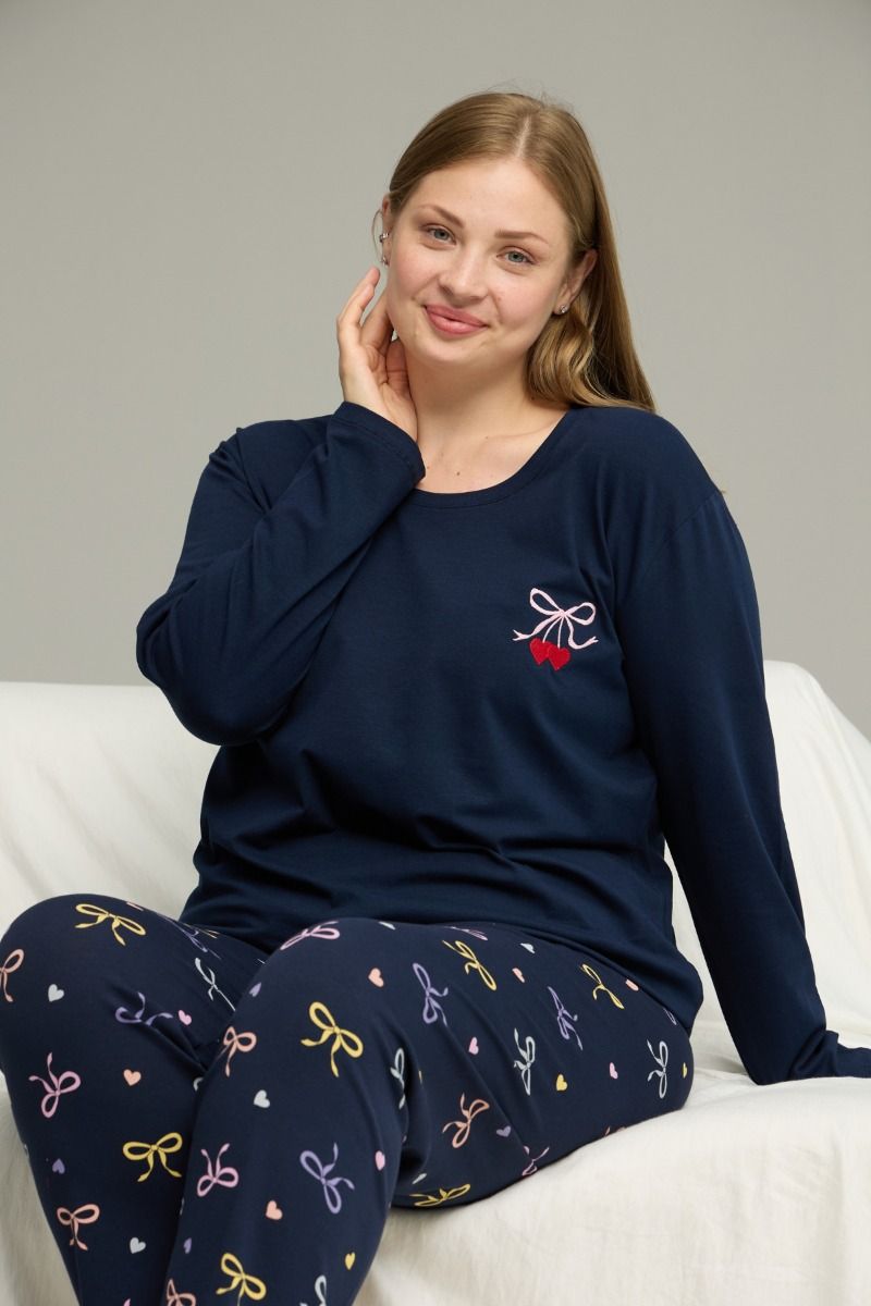 Πιτζάμα Plus Size "Sexen" CUTE BLUE