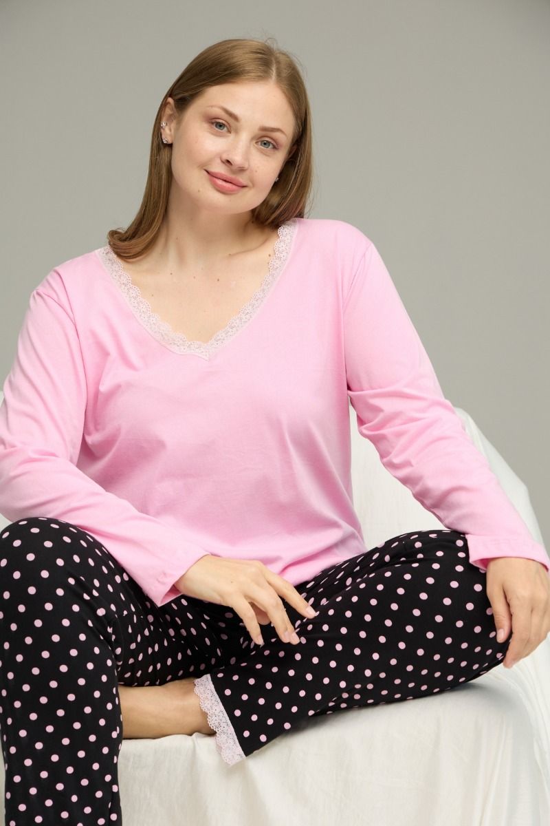 Πιτζάμα Plus Size "Sexen" PINK LACE