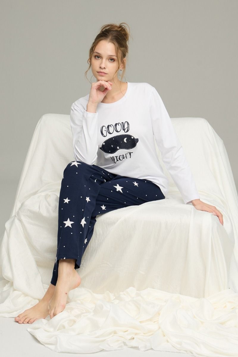 Γυναικεία Πιτζάμα χειμωνιάτικη με αστεράκια μαμά και κόρη