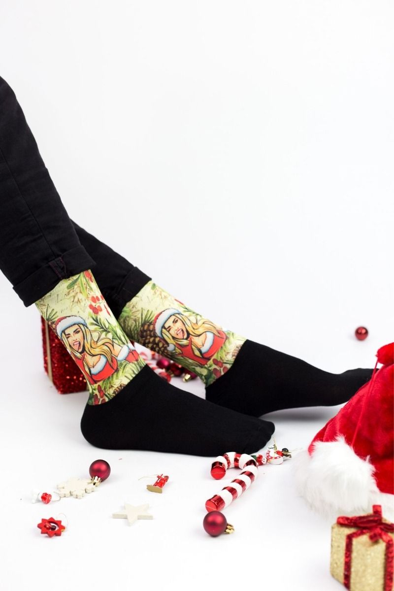 Unisex Christmas Κάλτσες Trendy ROCK SANTA GIRL
