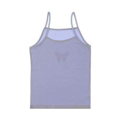 Κοριτσίστικο Παιδικό Φανελάκι Τιραντάκι βαμβακερό μωβ με σχέδιο πεταλούδα