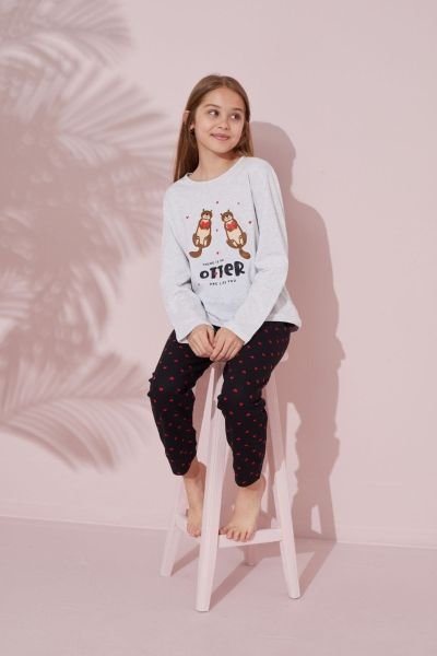 Κοριτσίστικη Πιτζάμα πουά με καρδιές μαμά και κόρη