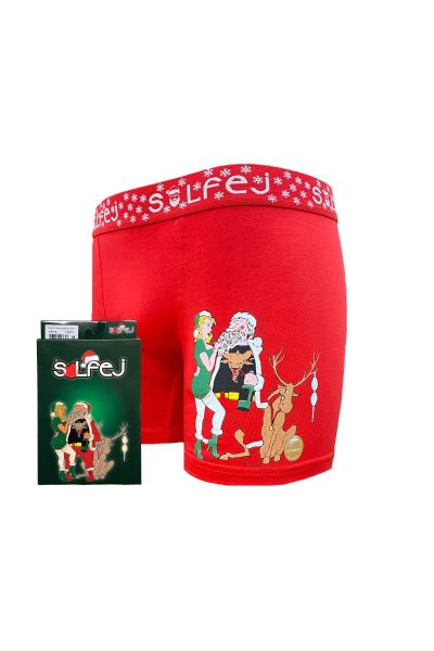 Ανδρικό χριστουγεννιάτικο boxer Solfej SANTA PARTY