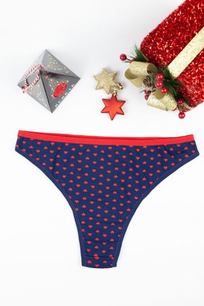 Γυναικείο Μπραζίλιαν εσώρουχο μπλε χρώμα βαμβακερό με κουτάκι