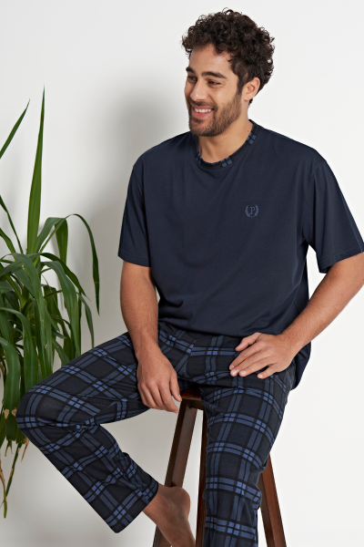 Ανδρική καλοκαιρινή Πιτζάμα Pijadore KOMPAS βαμβακερή