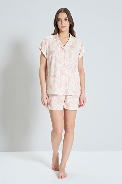 Γυναικεία Πιτζάμα Σορτσάκι "Pijadore" εμπριμέ με κουμπάκια