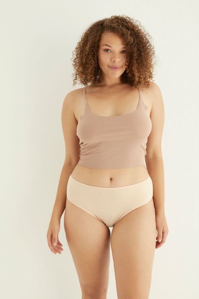 Γυναικείο εσώρουχο κιλότα midi Modal μπεζ μαλακό