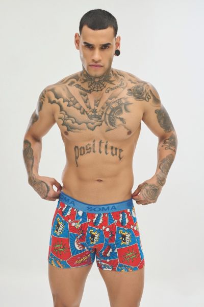 Ανδρικό εσώρουχο Boxer "SOMA" βαμβακερό pop art σχέδια